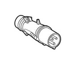 Прямая вилка Hypra - IP 44 - 2К+З - 63 А - резина