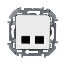 Розетка компьютерная 2xRJ45 INSPIRIA, скрытый монтаж,, белый